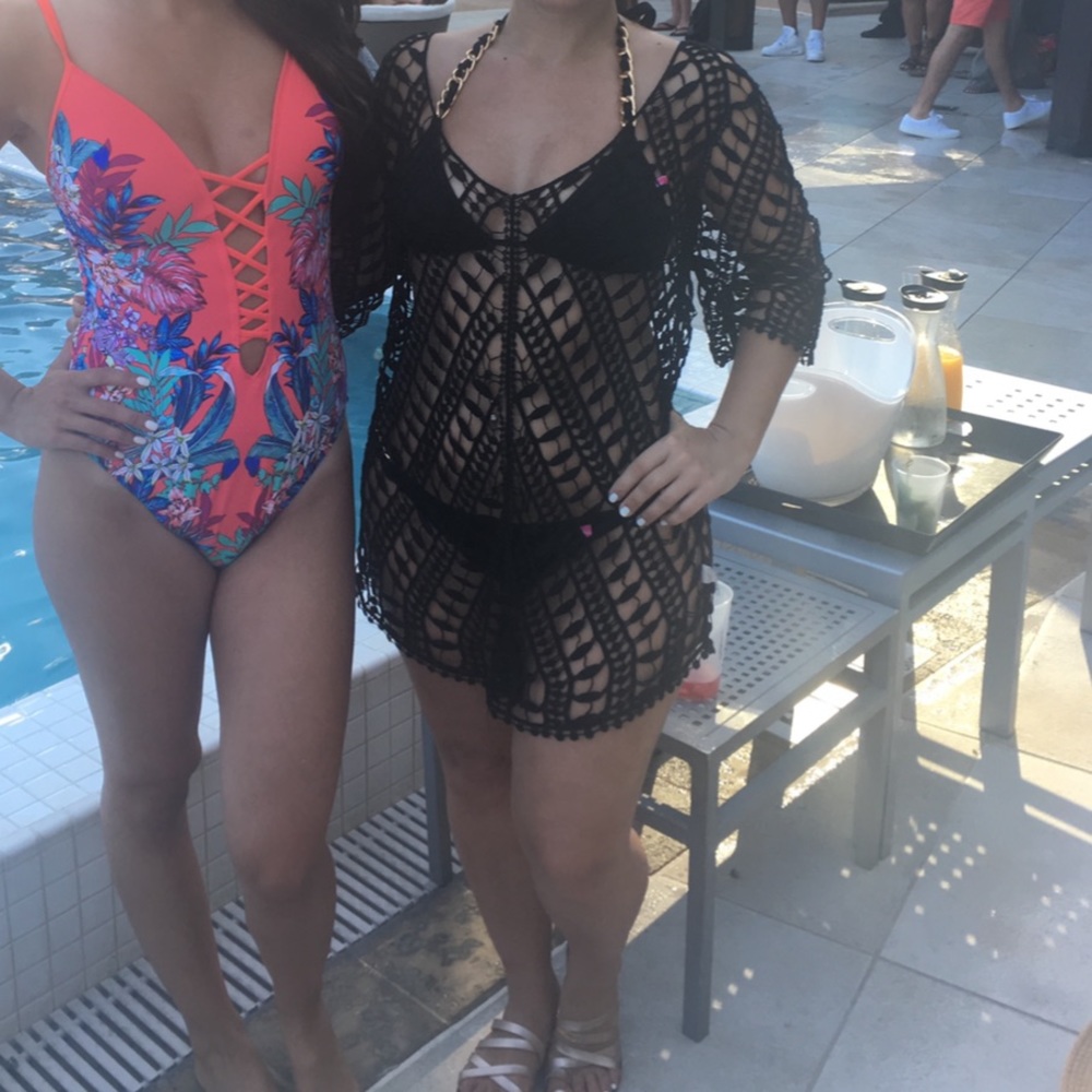 Black Crochet Cover-up